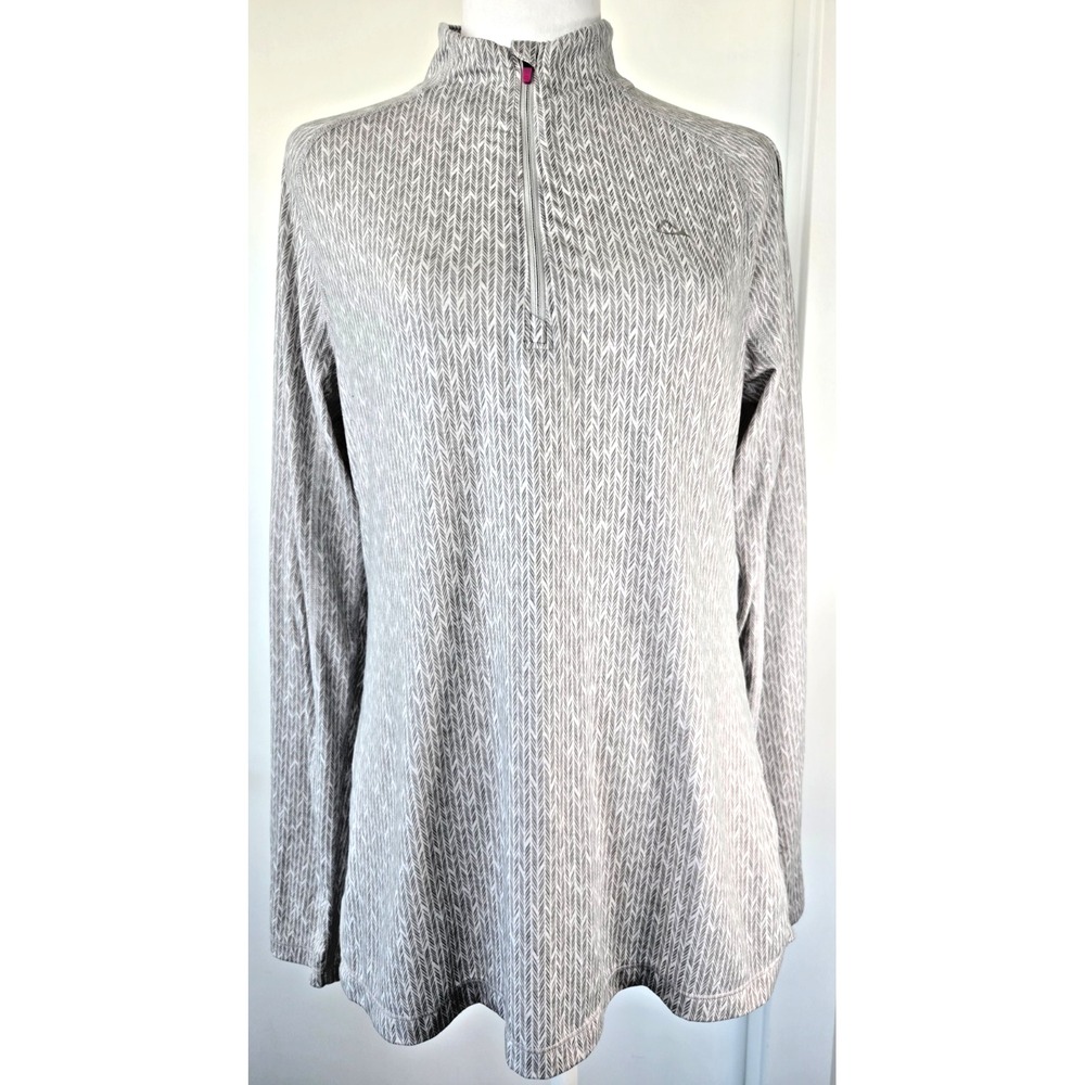 Paradox Merino Blend DriRelease 1/4 Zip Shirt Women L Gray Thumbholes